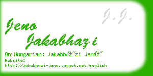 jeno jakabhazi business card